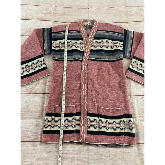 Vintage Wintuck By Sabra Aztec Women's Tribal Open Front Cardigan - Medium - Picture 3 of 12